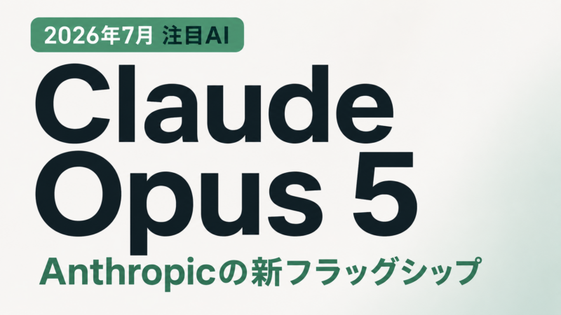 Claude Opus 5 Anthropicの新フラッグシップを紹介するサムネイル