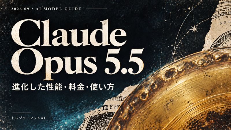 公式動画のフィルム粒子や印刷の質感を参考にしたClaude Opus 5.5解説記事のサムネイル