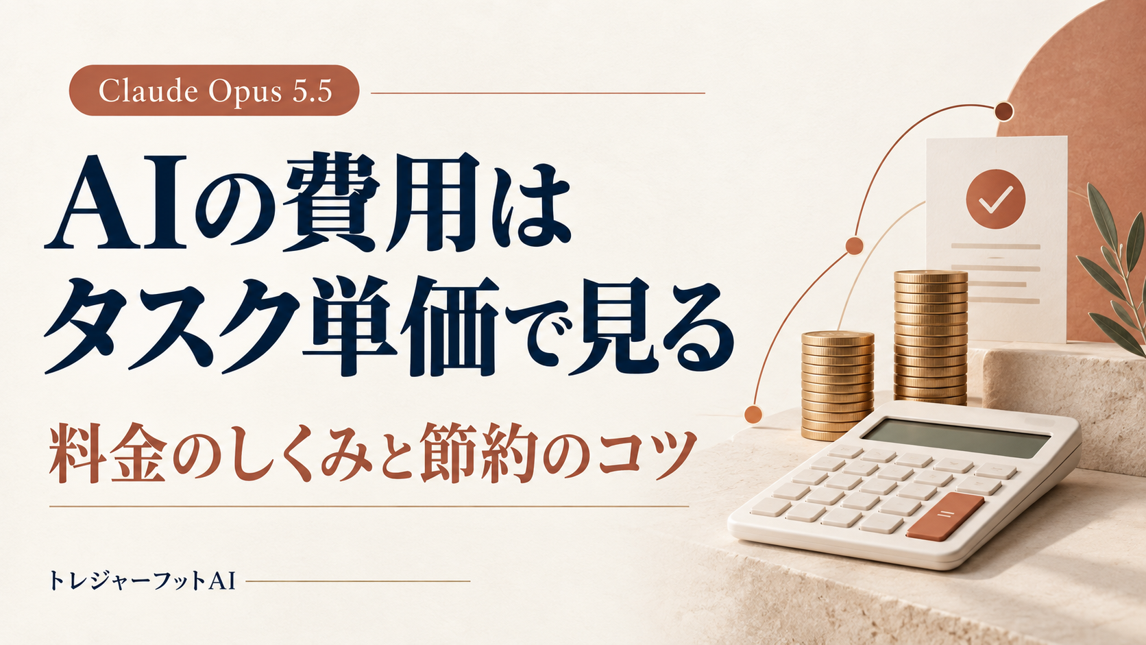 Opus 5.5で1つの仕事にいくらかかる？「トークン単価」ではなく「タスク単価」で考えるAIのコストの仕組みと節約術をやさしく解説｜トレジャーフットAI